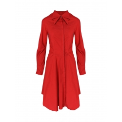 Red cotton dress with double collarLarisa Dragna