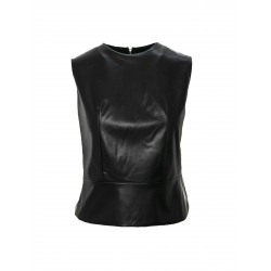Structured faux leather top Larisa Dragna