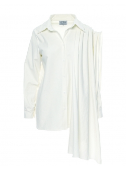 White cotton shirt with drapings Iheart