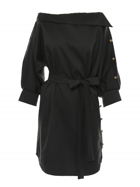 Black dress with asymmetric collar Iheart