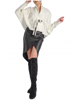 Faux leather asymmetric skirt Florentina Giol