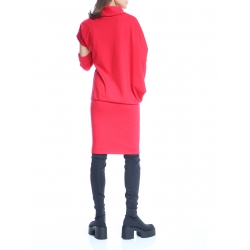 Red mini dress with detachable sleeves Silvia Serban