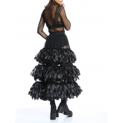 Black maxi dress with 3D panels Silvia Serban