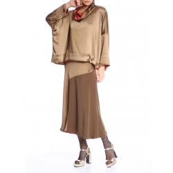 Relaxed fit double sided satin blouse Silvia Serban
