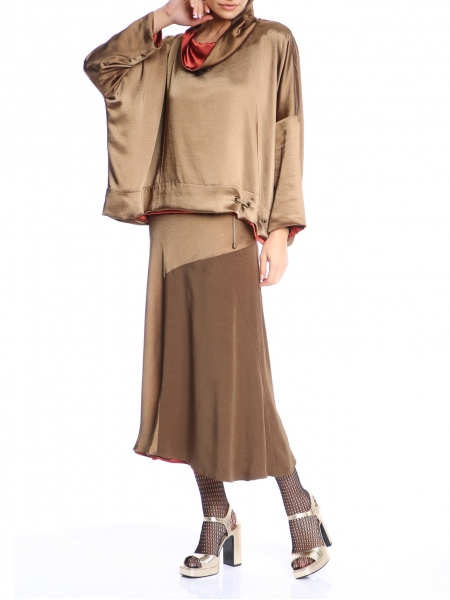 Relaxed fit double sided satin blouse Silvia Serban