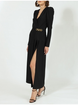 Black midi dress with chain detail Ramelle