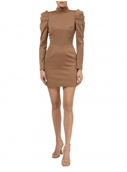 Brown dress with structured shoulders Ramelle