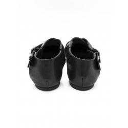 Black leather sandals Twist Fur Meekee