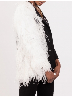 Black wool coat with feathers Chic Utility