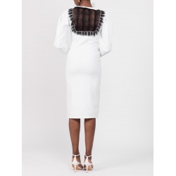 White dress with lace insert Chic Utility