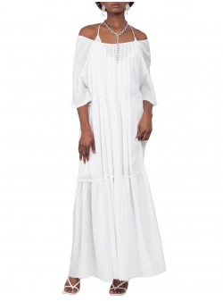 White maxi cotton dress Chic Utility