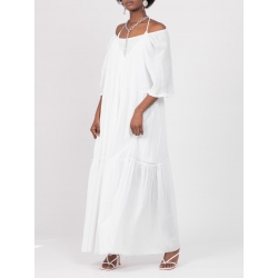 White maxi cotton dress Chic Utility