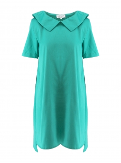 Turquiose cotton dress with pleats Iheart