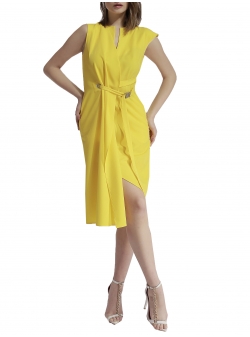 Yellow dress with bucke Larisa Dragna
