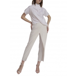 Pantaloni albi cu aplicatii Larisa Dragna