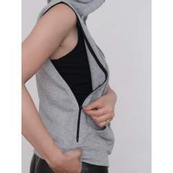 Grey hooded vest Morphing Dose