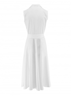 White midi dress with V neckline Iheart
