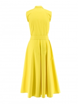 Yellow midi dress with V neckline Iheart