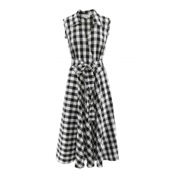 Checkered midi dress with V neckline Iheart