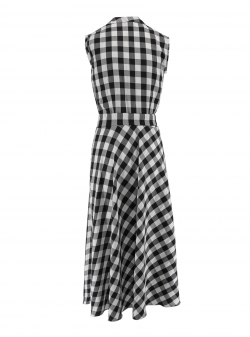 Checkered midi dress with V neckline Iheart