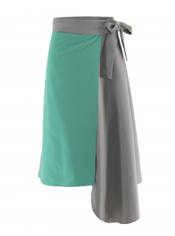 Midi asymmetric color block skirt Larisa Dragna