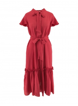 Red viscose dress Larisa Dragna