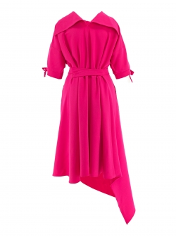 Pink dress with asymmetric cut Larisa Dragna