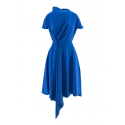 Rochie albastra cu croi asimetric Dragna