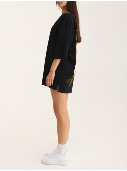 Black oversized t-shirt with print X Aer My Simplicated