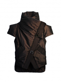 Brown vest with asymmetric fastening Edita Lupea