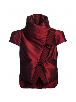 Burgundy vest with asymmetric fastening Edita Lupea