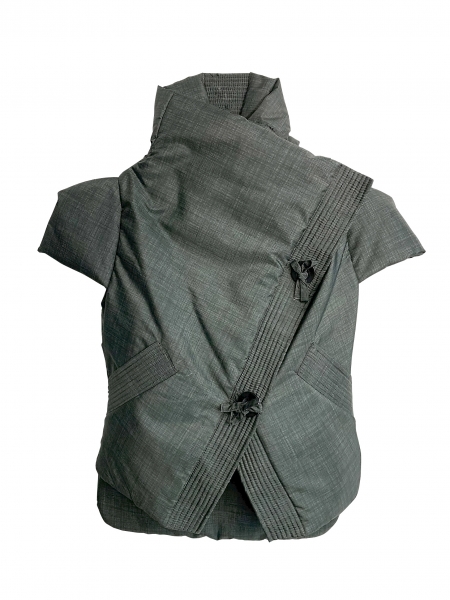Grey vest with asymmetric fastening Edita Lupea