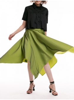 Lime asymmetric skirt Iheart