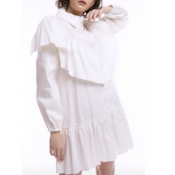 Frilled white cotton dress Iheart