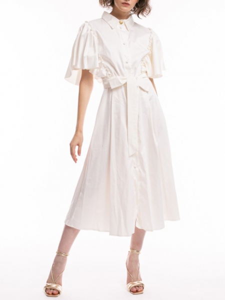 White midi cotton dress Iheart