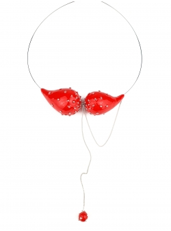 Colier Botanika Red Necklace Maria Filipescu