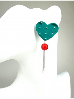 Green Heart Earrings Maria Filipescu