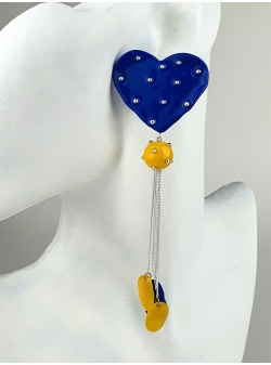 Blue Heart Earrings Maria Filipescu