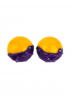 Round Yellow Plum earrings Maria Filipescu