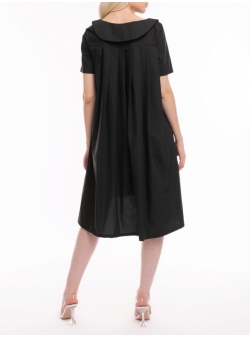 Black cotton dress with back pleats Iheart