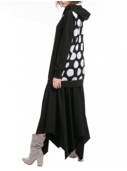 Black asymmetric dress with polka dots Iheart