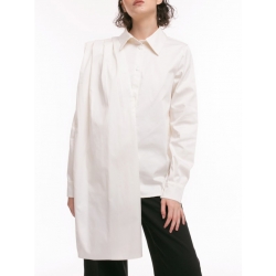 White cotton shirt with drapings Iheart