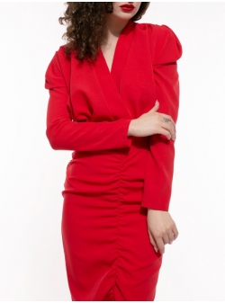 Red midi dress with creases Iheart
