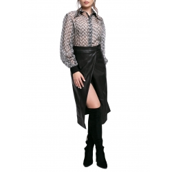 Eco leather wrap skirt Larisa Dragna