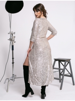 Silver dress with sequins Larisa Dragna
