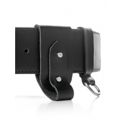 Centura neagra din piele naturala Sac Bags