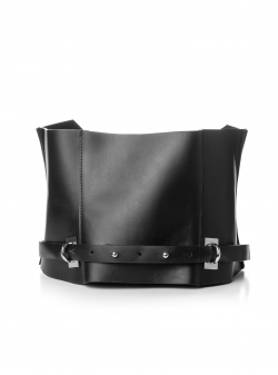 Black leather corset Sac Bags