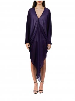 Purple asymmetric midi dress Diana Marin