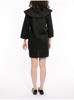 Black mini dress with oevrsized collar Iheart
