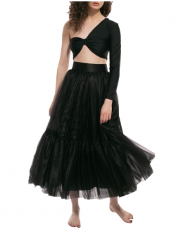 Black midi tulle skirt Iheart